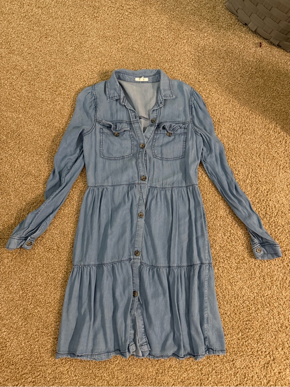 Maurices Light Blue Chambray Shirt Dress